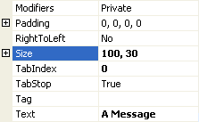 ویژگیهای کنترلها در سی شارپ
